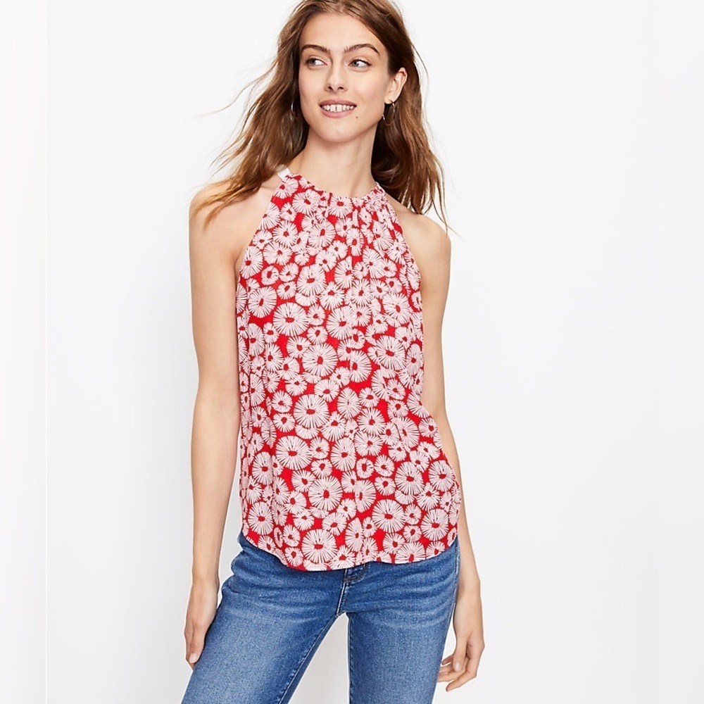 Loft firework cami red & white size medium